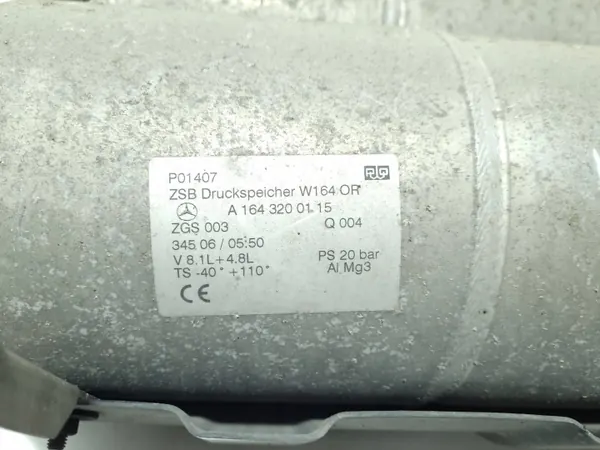 Tanque Airmatic Mercedes OEM A1643200115 image 4