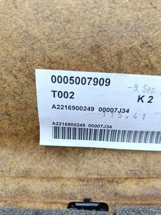 Mercedes W221 S500 achterste kofferbakplank OEM A2216900249 image 2