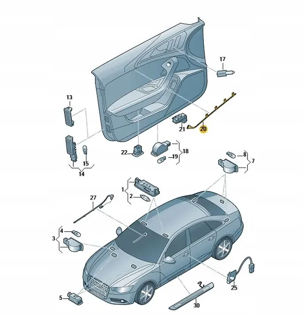 Lâmpada de Porta Audi OEM 4G0919173A - Usado image 2