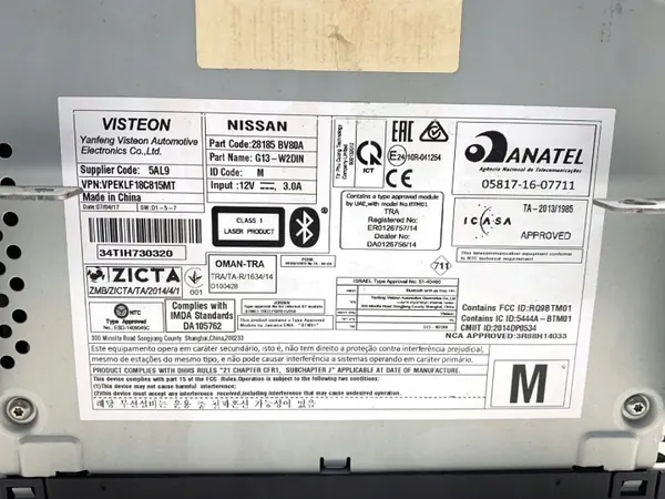 Rádio Nissan Juke F15 28185BV80A OEM image 5