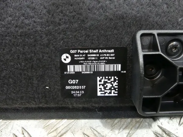 BMW X7 G07 Bakre hylla OEM 5A09989 Antracit image 10