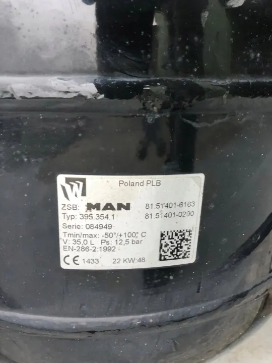Tanque de ar 35L MAN TG3 Euro 6 OEM 81514016163 image 7