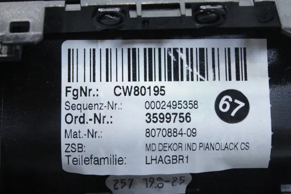 Tunnelram piano svart OEM 8096319 BMW M8 image 7