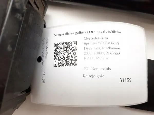 2008 Mercedes-Benz Sprinter W906 Rear Seat Belt 9000201 image 9