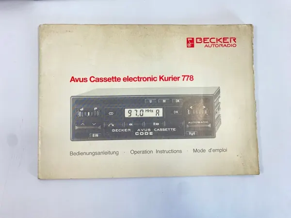Becker Avus Cassette 778 Servicehandbok - OEM image 3
