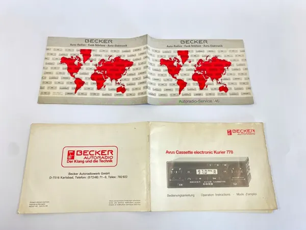 Becker Avus Cassette 778 Servicehandbok - OEM image 6