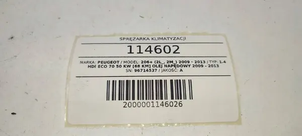 Compresseur AC Peugeot 206+ 1.4 HDI 9671453780 image 6