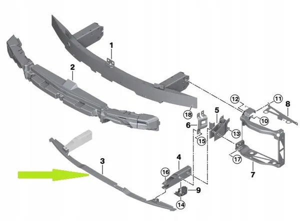 Suporte de para-choque inferior BMW M3 G80 M4 G82 G83 Radar image 2