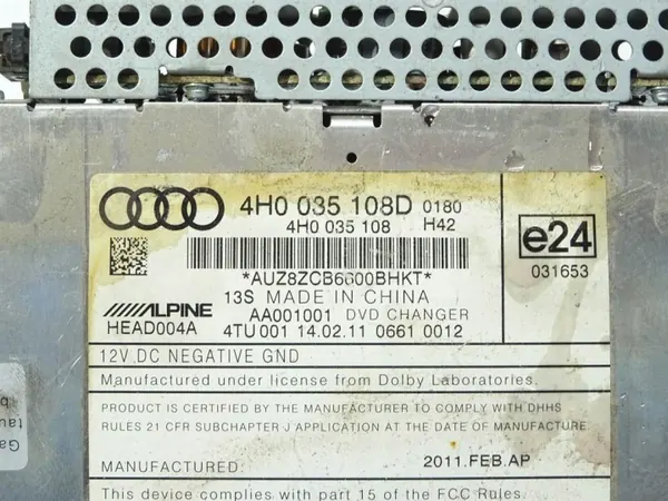 Changer DVD OEM 4H0035108D pour VW Touareg 3.0 V6 TDI image 4