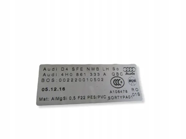 Begagnad Audi OE bakrutsrullgardin OEM 4H0861333AUDI image 4