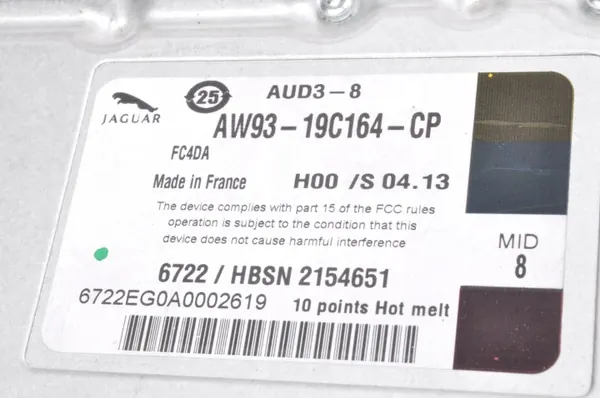 Jaguar XJ X351 Äänenvahvistin OEM AW93-19C164-CP image 5
