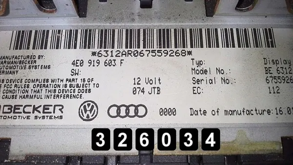 Audi A8 Display-Bildschirm OEM AM-326034 Gebraucht image 3