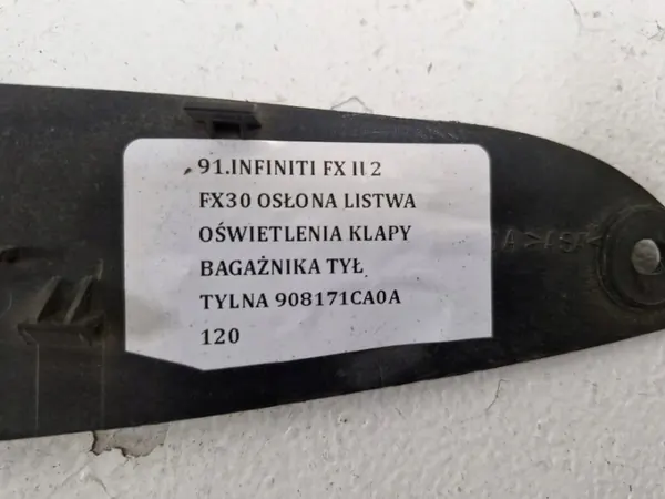 Couvre-bandeau éclairage coffre Infiniti FX OEM 908171CA0A image 8