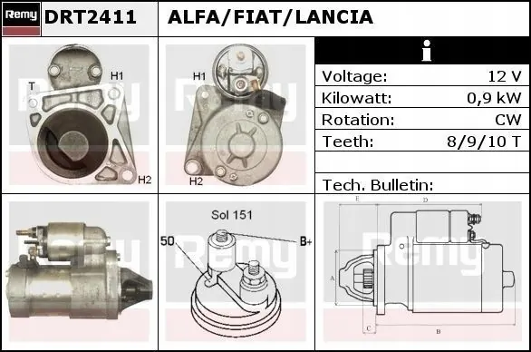Motor de arranque Delco Remy DRT2411 S114-943 image 2