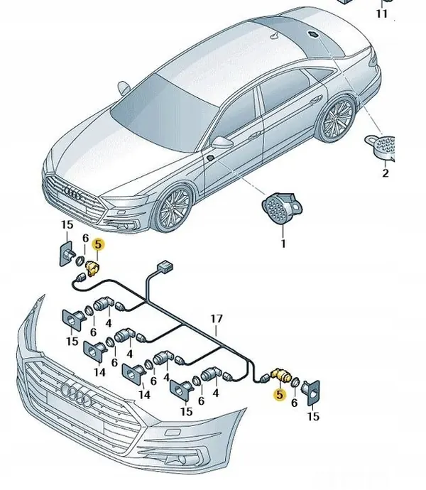 Parkeringssensor AUDI VW PORSCHE 5Q1919297B image 4