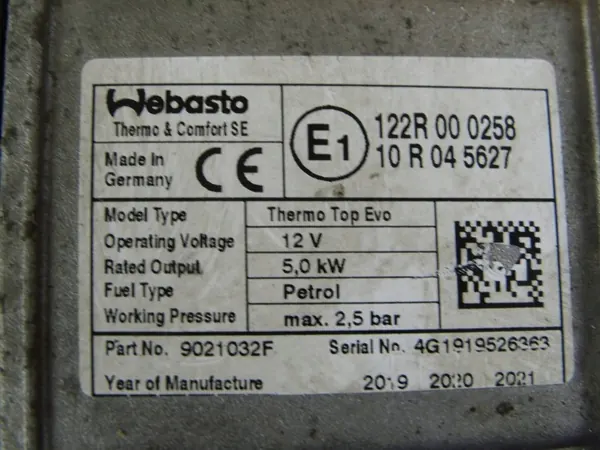 Webasto verwarming OEM 9021032F voor Toyota RAV4 V 2018+ image 6