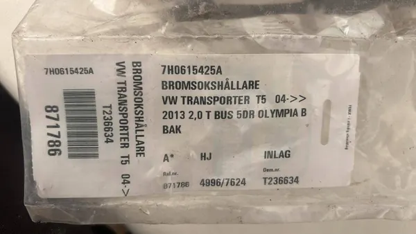 Volkswagen Transporter T5 Brake Caliper Bracket 7H0615425A image 3