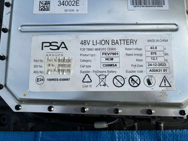 Batterie OEM 9863828580 pour Peugeot 308 III Hybride image 5