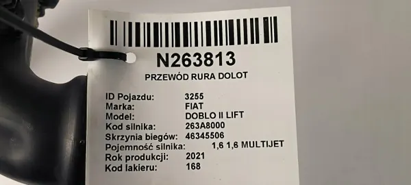 Intercooler-inlaatpijp OEM B00183 Fiat Doblo image 6