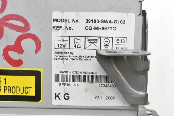 Radio OEM 39100-SWA-G102 CD MP3 AUX RDS Honda CR-V image 6