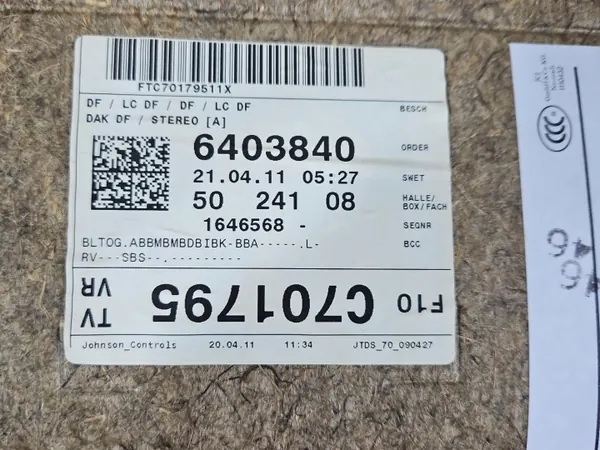 OEM IMPRK1398624 Etuovien Oikea Sisustus BMW 5 F10 image 6
