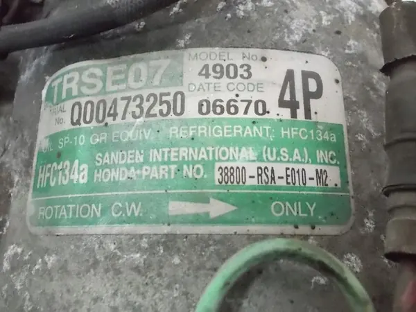 Ilmastointikompressori Honda Civic 8 06-11 OEM 38800-RSA-E010-M2 image 8