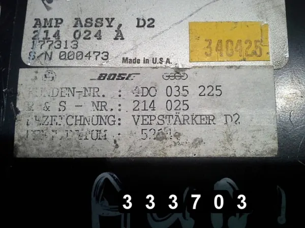 Audi A8 Ljudförstärkare OEM AM-333703 Begagnad image 3