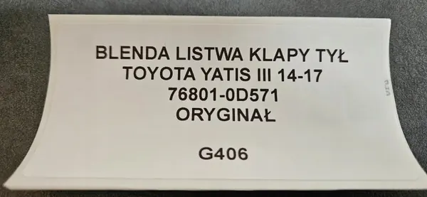 OEM 76801-0D571 Baklucklist Toyota Yaris III image 10