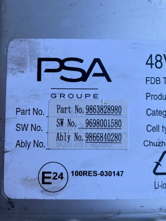 Batterie Hybride 48V Peugeot OE 10Ah Li-ion Occasion image 4
