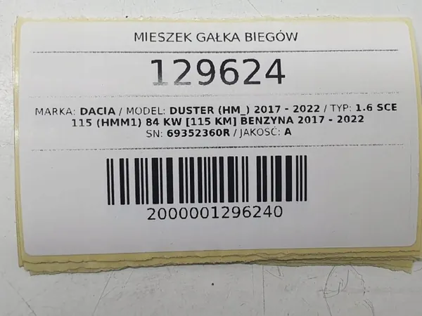 OEM 69352360R Manchon Levier Vitesses Dacia Duster II image 7