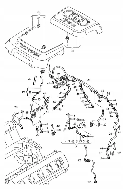 Entlüftungsschlauch OEM 07L103215S für Audi RS6 C6 5.0 image 6