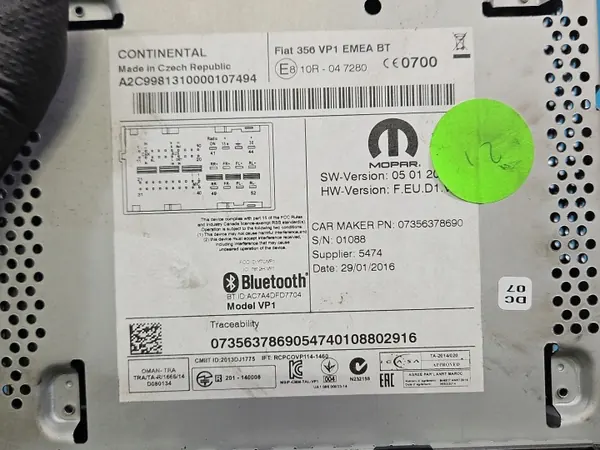 Fiat Tipo II -tehdasradio OEM 07356378690 image 5