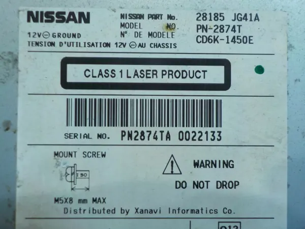 Nissan OEM 28185JG41A Radio CD voor X-Trail II T31 image 3