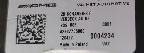 Mercedes SL R232 dakmechanisme OEM A1768300600 image 5