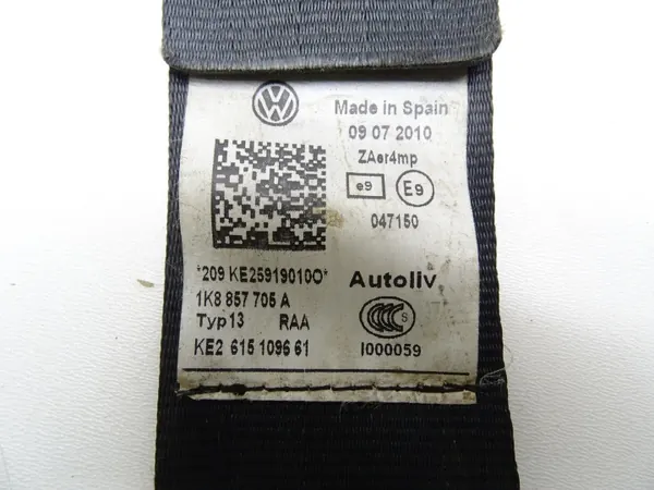 Turvavyö vasen etu OEM 1K8857705A VW Sciroccolle image 8