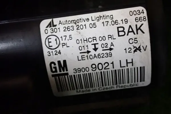 OPEL ZAFIRA C 13- Vasemman Puolen Ajovalo OEM 39009021 image 8