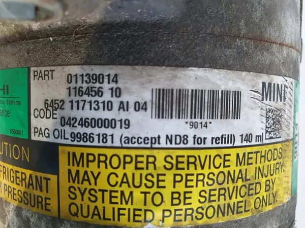 Ilmastointikompressori Mini Cooper R50 R53 1.6 01139014 image 2