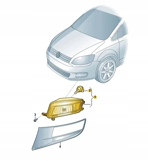 Farol de neblina direito Volkswagen OE 7N0941700C image 10