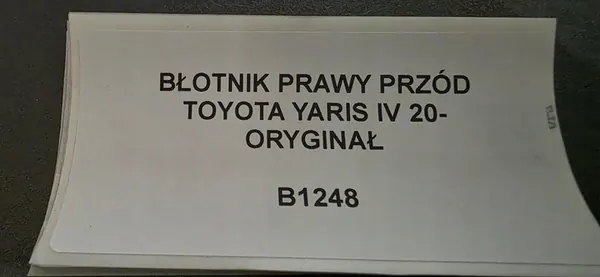 Parafango Anteriore Destro Toyota Yaris IV 20-23 OEM image 5
