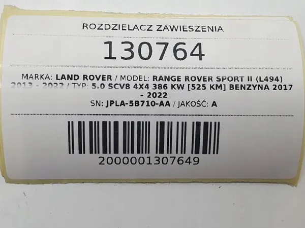 OEM JPLA-5B710-AA Jousituslinkki Range Rover Sportille image 6