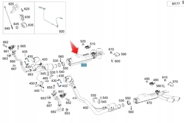 Höger avgasljuddämpare OEM A4634900404 Mercedes G 63 AMG image 9