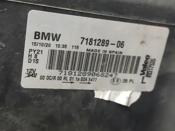 Farol Dianteiro Esquerdo BMW 1 E87 Xenon OEM 7181289-06 image 4