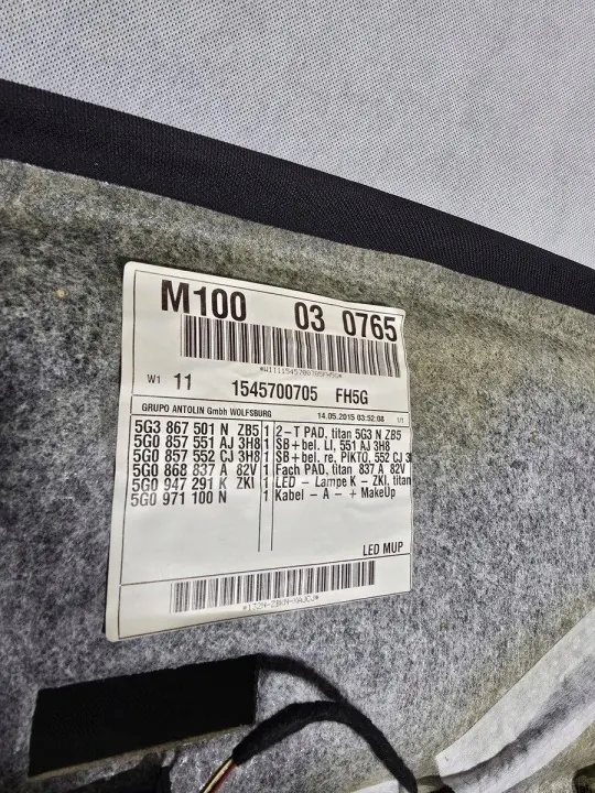 Lampe de plafond VW Golf VII OEM 5G3867501N image 6