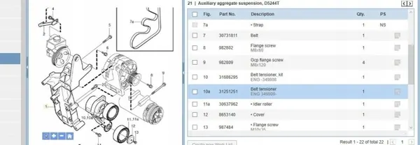 Tendeur de courroie Volvo XC90 I OEM 31251251 2.4L Diesel image 5