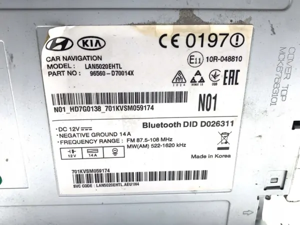 OEM 96560-D70014X Hyundai Tucson Stéréo Multimédia image 4