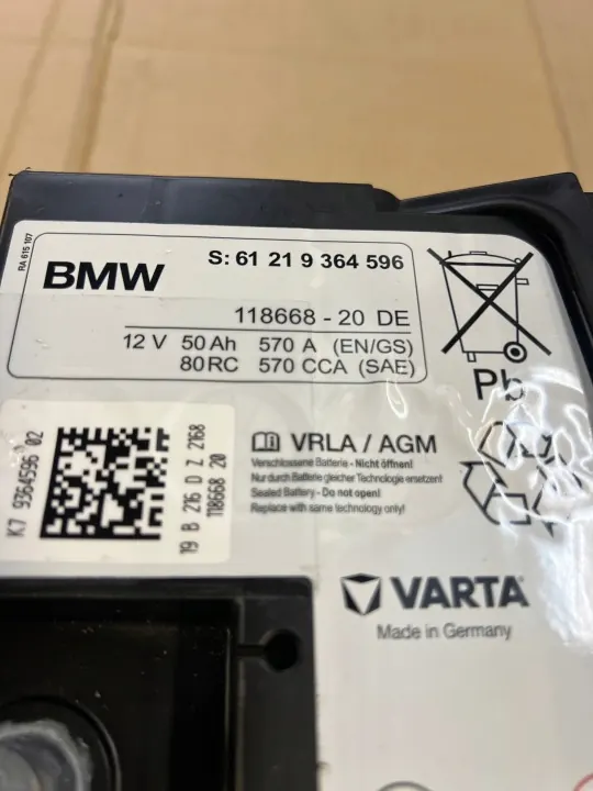 BMW AGM Accu 12V 50Ah 570A Start-Stop image 4