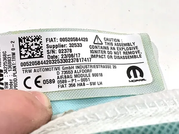 Rideau Airbag Gauche Fiat Tipo Kombi 00520584420 image 4