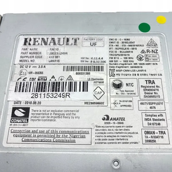 Renault OE 281153249R Gebruikte Navigatieradio image 10