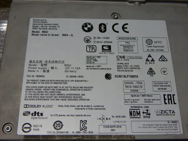 Unité centrale BMW Série 3 OEM 65125A02D17 2019- image 3