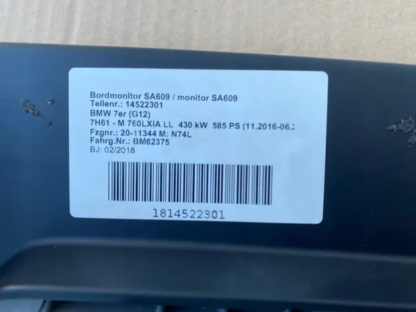 Écran de navigation OEM 8804480 pour BMW 7 G11 G12 image 8